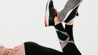 faceless woman resting on rubber mat